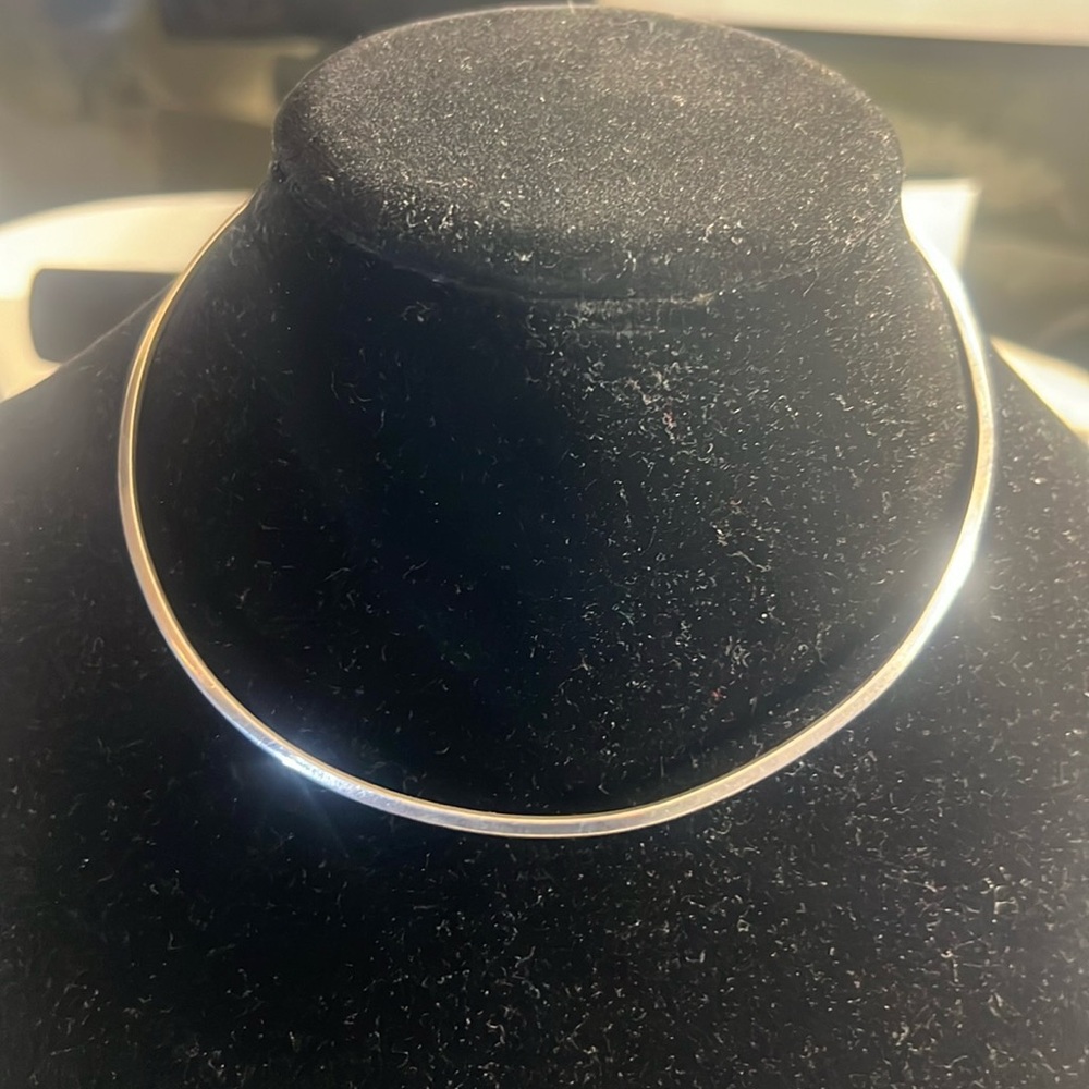 Sterling Silver 925 Choker Necklace Minimalist Modern Sleek